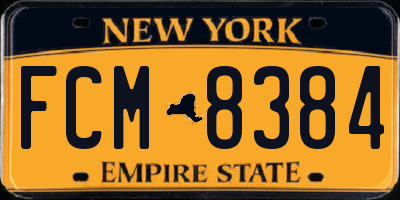 NY license plate FCM8384