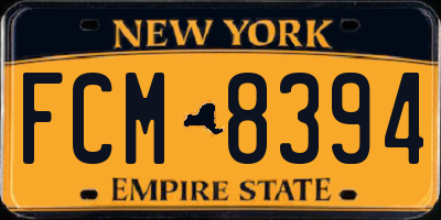 NY license plate FCM8394