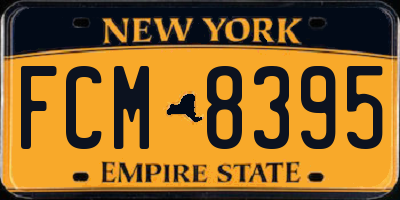 NY license plate FCM8395