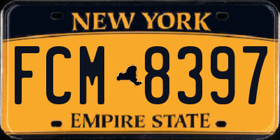 NY license plate FCM8397