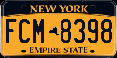 NY license plate FCM8398