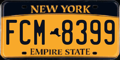 NY license plate FCM8399