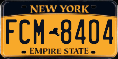 NY license plate FCM8404