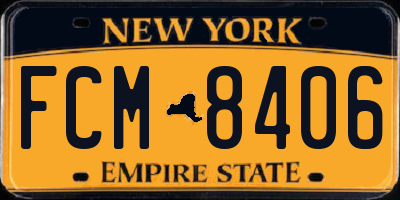 NY license plate FCM8406