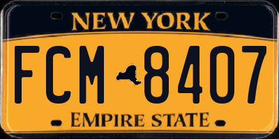 NY license plate FCM8407