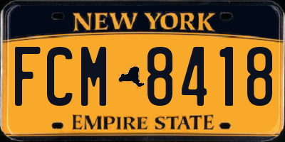 NY license plate FCM8418