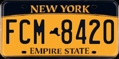 NY license plate FCM8420