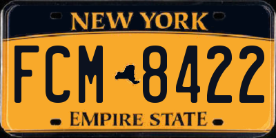 NY license plate FCM8422