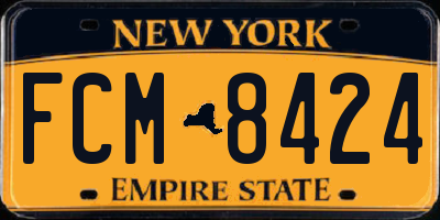 NY license plate FCM8424