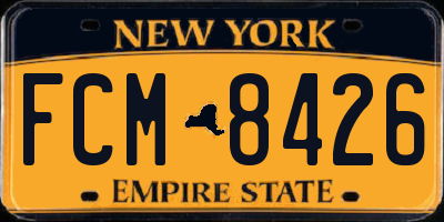 NY license plate FCM8426