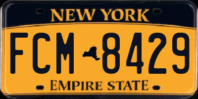 NY license plate FCM8429
