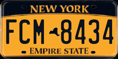 NY license plate FCM8434