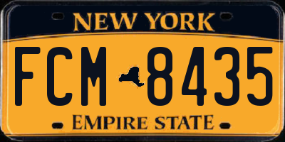 NY license plate FCM8435