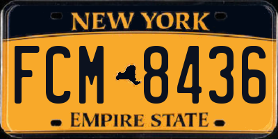 NY license plate FCM8436