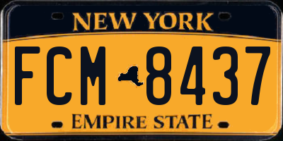 NY license plate FCM8437