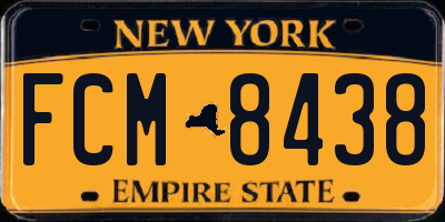 NY license plate FCM8438