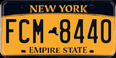 NY license plate FCM8440