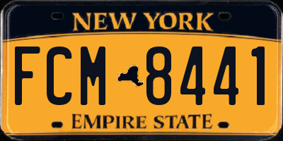 NY license plate FCM8441