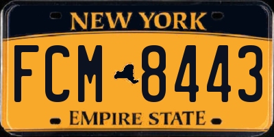 NY license plate FCM8443