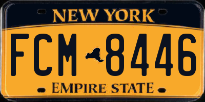 NY license plate FCM8446