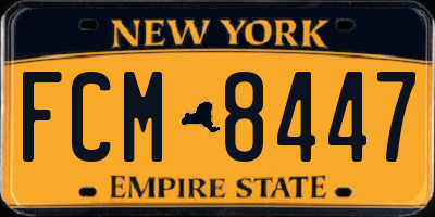 NY license plate FCM8447