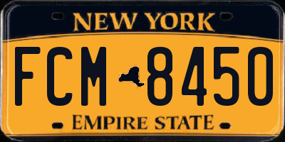 NY license plate FCM8450