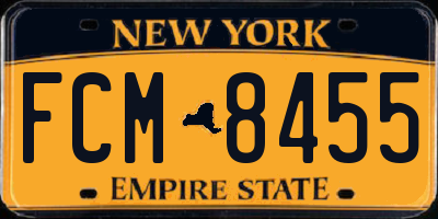 NY license plate FCM8455