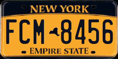 NY license plate FCM8456