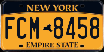 NY license plate FCM8458