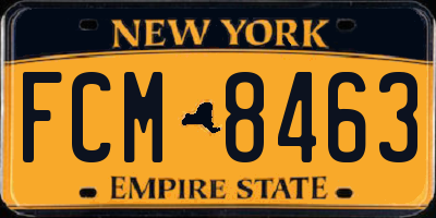 NY license plate FCM8463