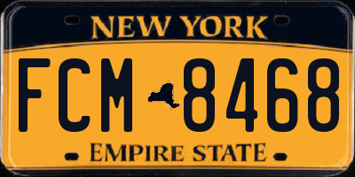 NY license plate FCM8468
