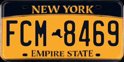 NY license plate FCM8469