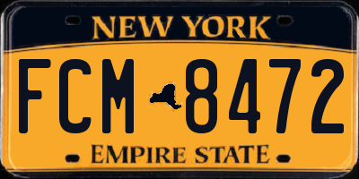 NY license plate FCM8472