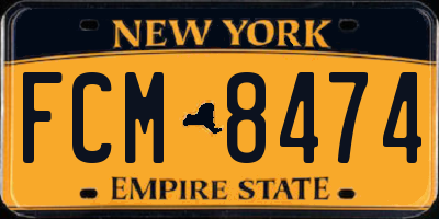 NY license plate FCM8474