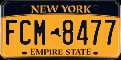 NY license plate FCM8477