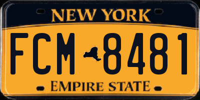 NY license plate FCM8481