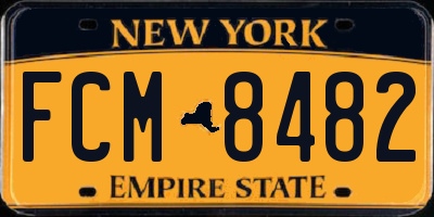 NY license plate FCM8482