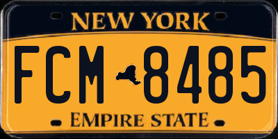NY license plate FCM8485