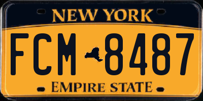 NY license plate FCM8487