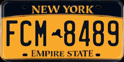 NY license plate FCM8489
