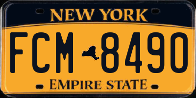 NY license plate FCM8490