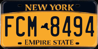 NY license plate FCM8494