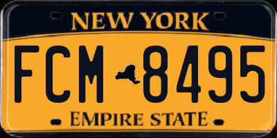 NY license plate FCM8495