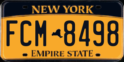 NY license plate FCM8498