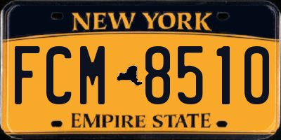 NY license plate FCM8510