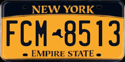 NY license plate FCM8513