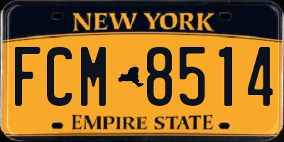 NY license plate FCM8514