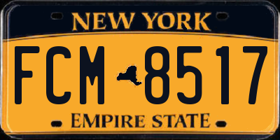 NY license plate FCM8517