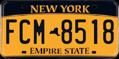 NY license plate FCM8518
