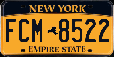 NY license plate FCM8522